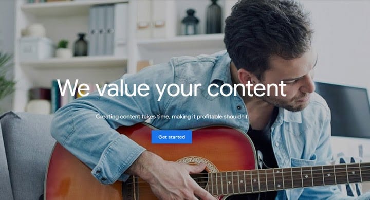 Google AdSense homepage