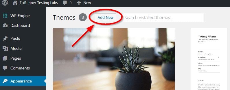add new theme button