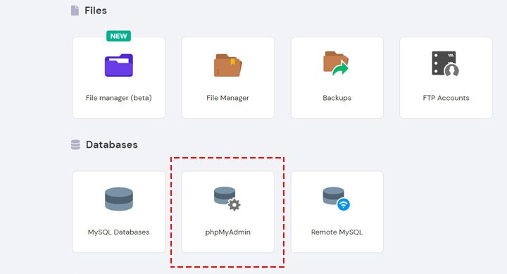 Php myadmin host wordpress