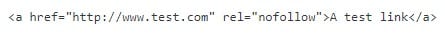 a tag with rel nofollow attribute