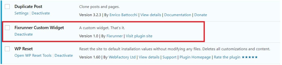 custom wordpress widget plugin