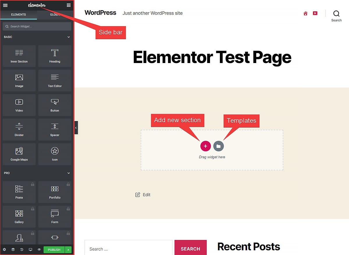Elementor Interface