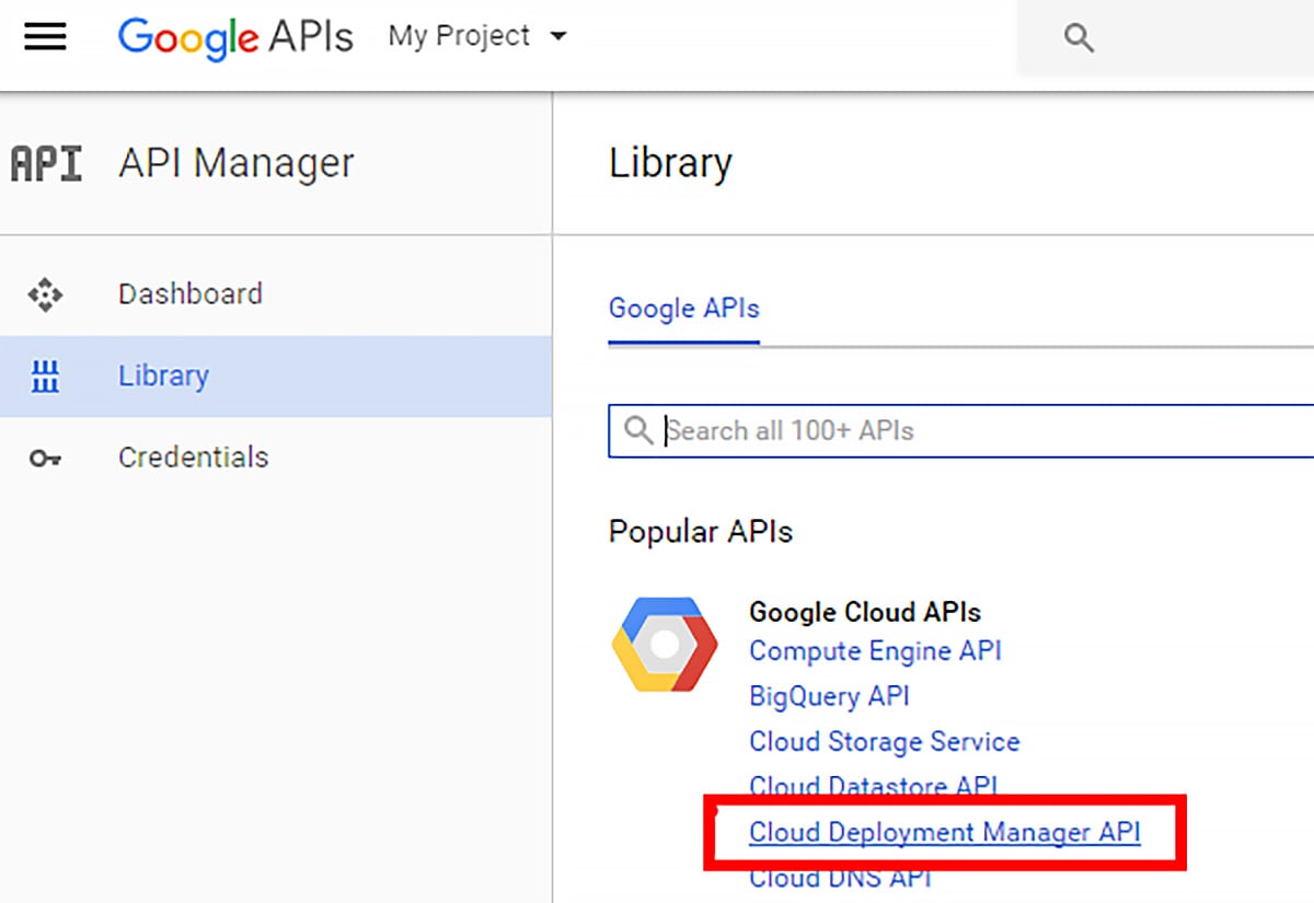 Enable Cloud Deployment Manager API