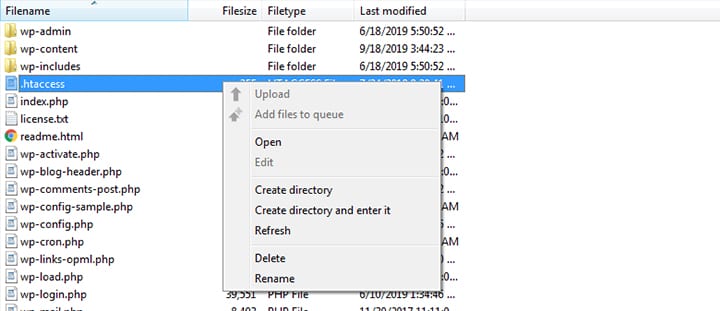 Default WordPress location
