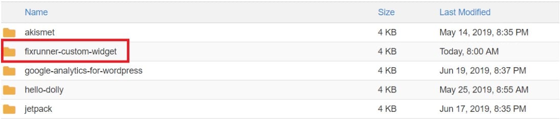 fixrunner wordpress custom widget