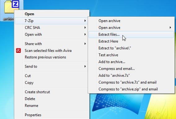 extract files