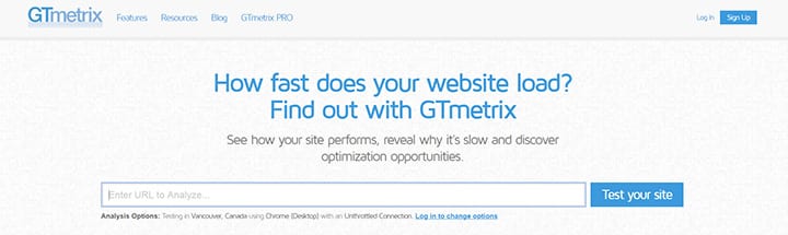 GT Metrix speed test