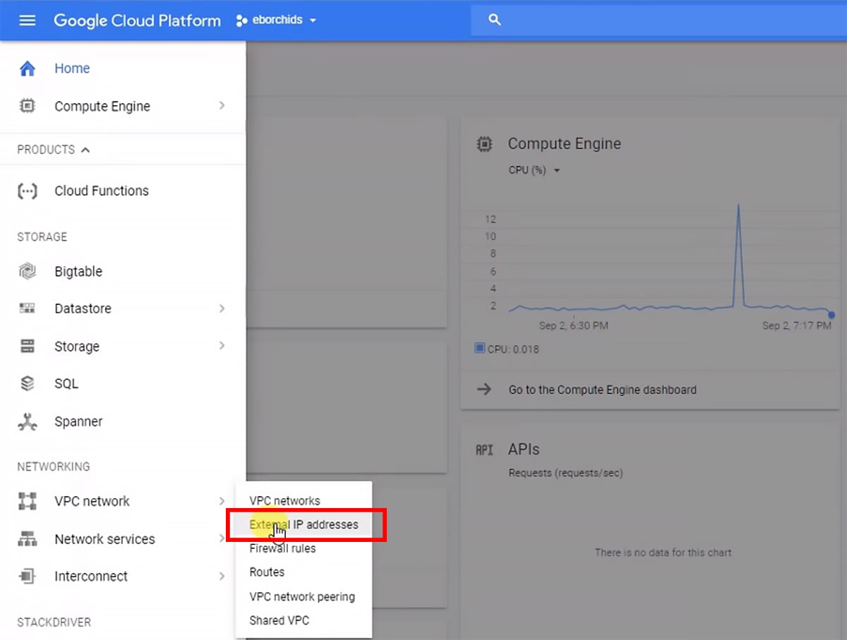 How to Open VPC network/External IP addresses - wordpress google cloud