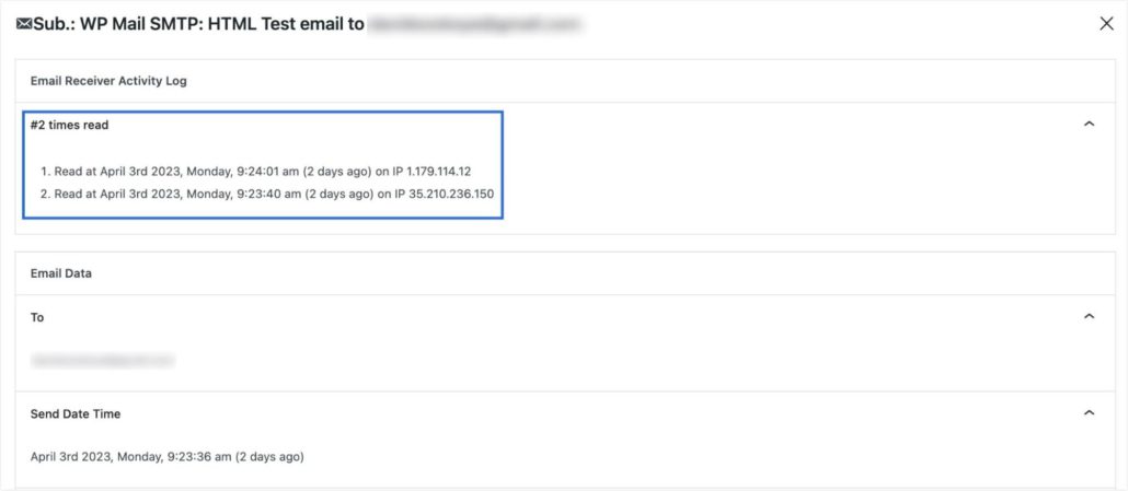 Additional details for email entry