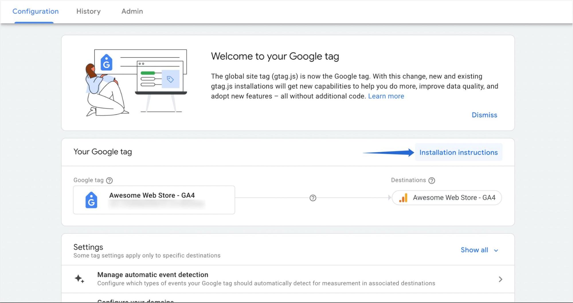 Google Analytics 4 Installation instructions