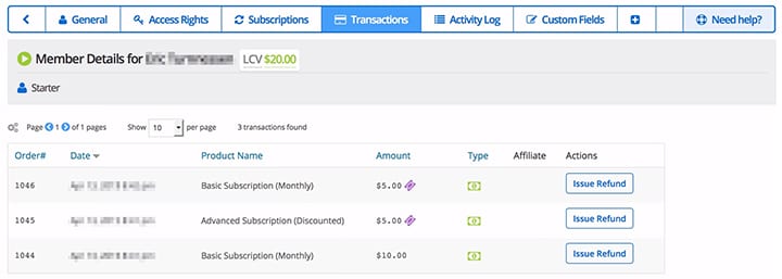 Paid memberships inside MemberMouse