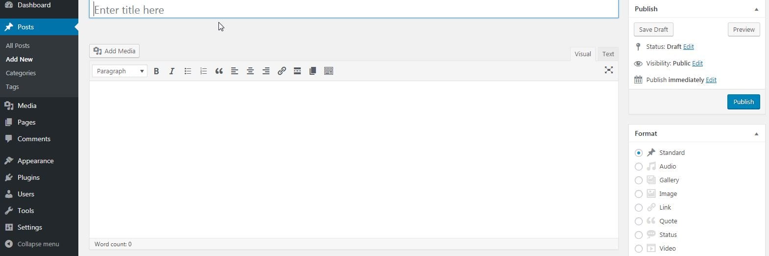 classic wordpress editor