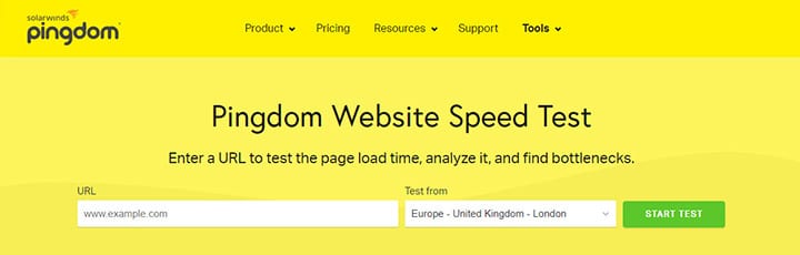 Pingdom website speed test