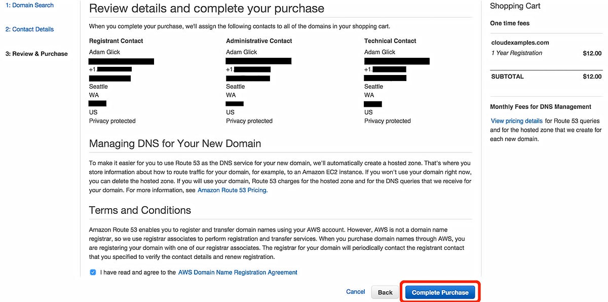 Review details and complete your purchase page
