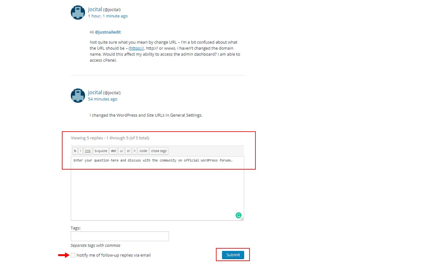 how to submit questions - WordPress Support Forums