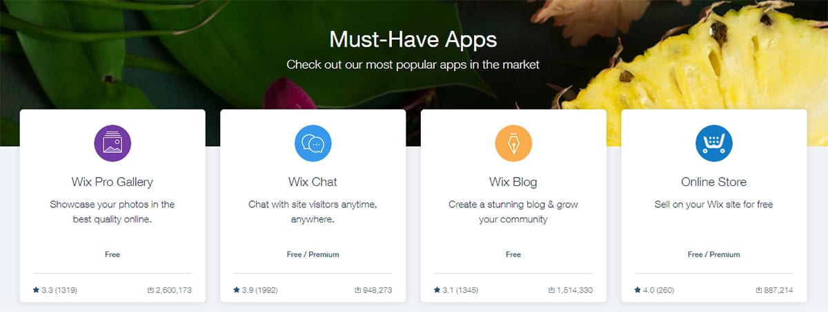 The Wix app market - Wix vs WordPress