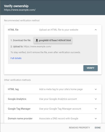 Verify Site with Google - HTML file upload method