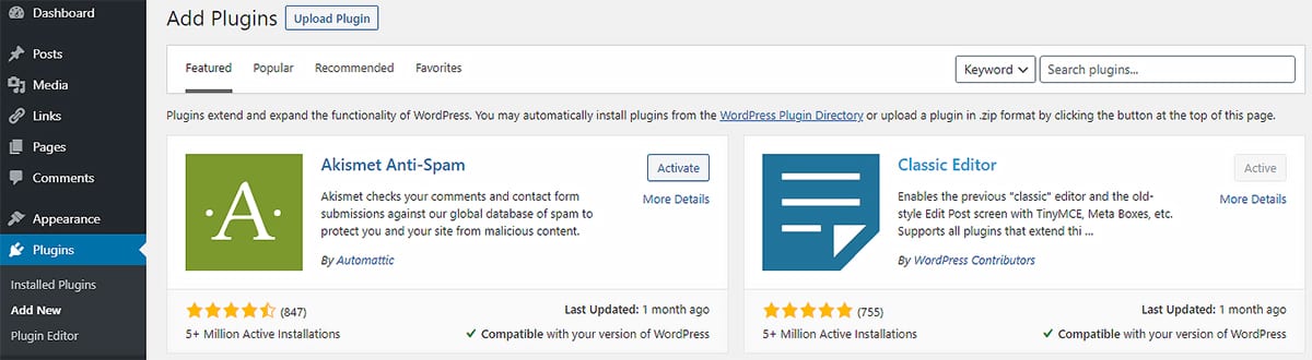 WordPress Dashboard Plugins
