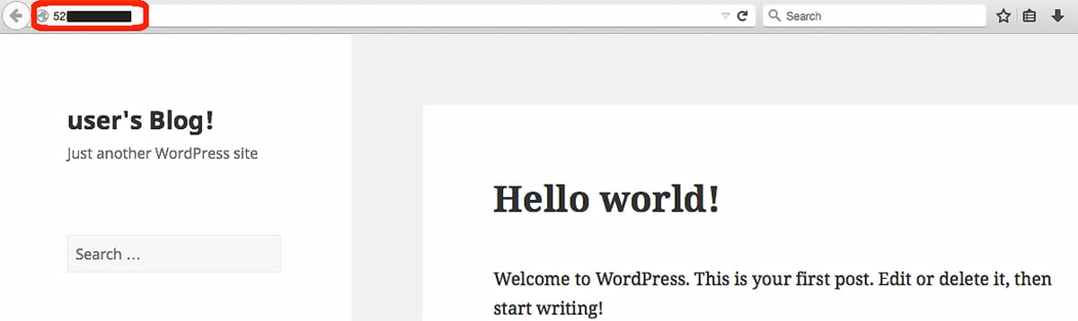 WordPress home page
