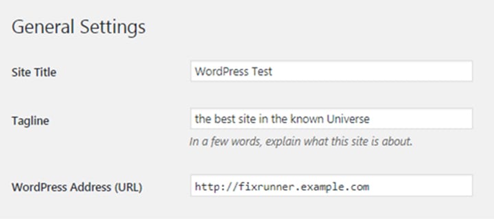 Wordpress sites URL