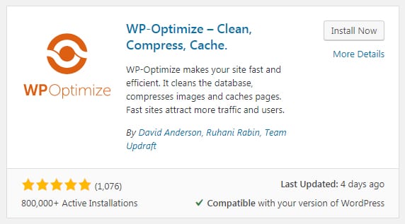 WP-Optimize Plugin Slow Admin Panel