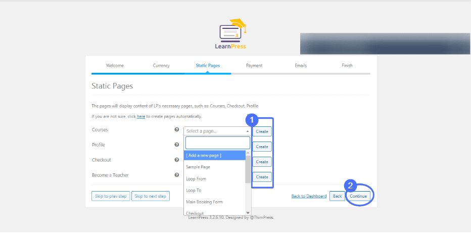 Static Pages sell online courses