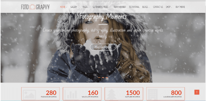 Fotography portfolio theme