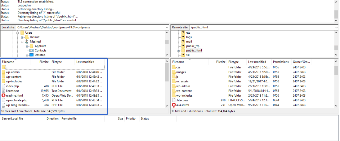 Selecting files for update - How to use FTP
