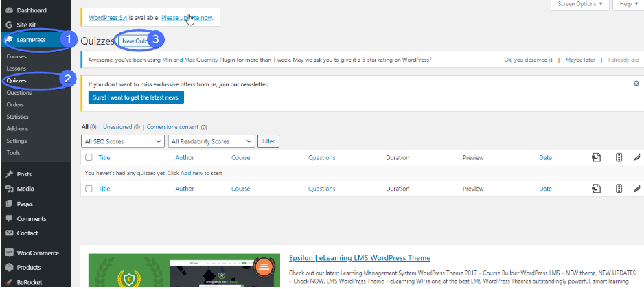 Adding a quiz sell online courses