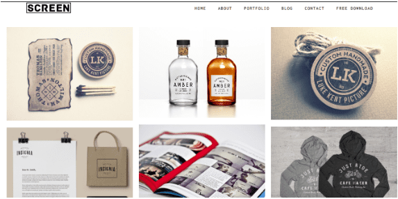 Screen portfolio section