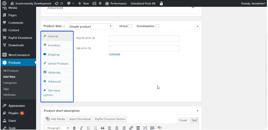Product data settings - WooCommerce grouped products