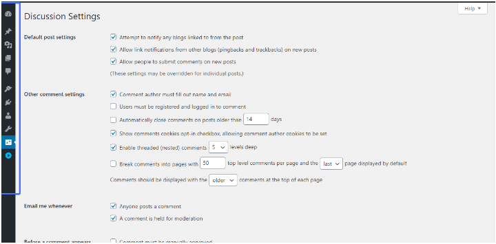 wordpress admin panel