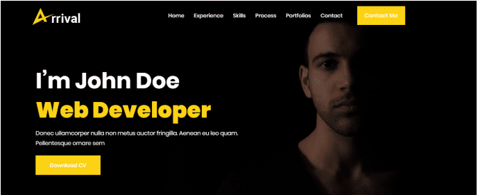 Arrival Me portfolio theme