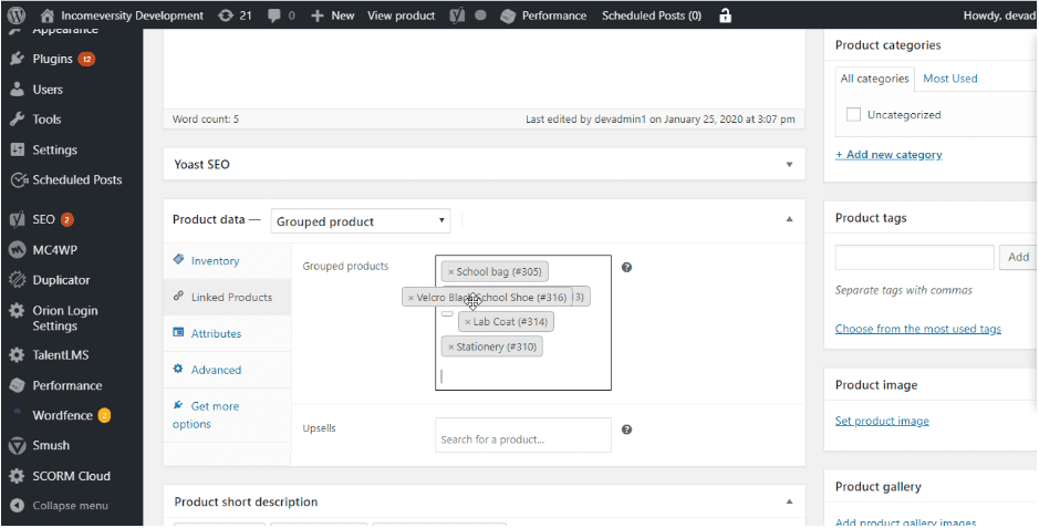 rearranging child products - WooCommerce grouped products