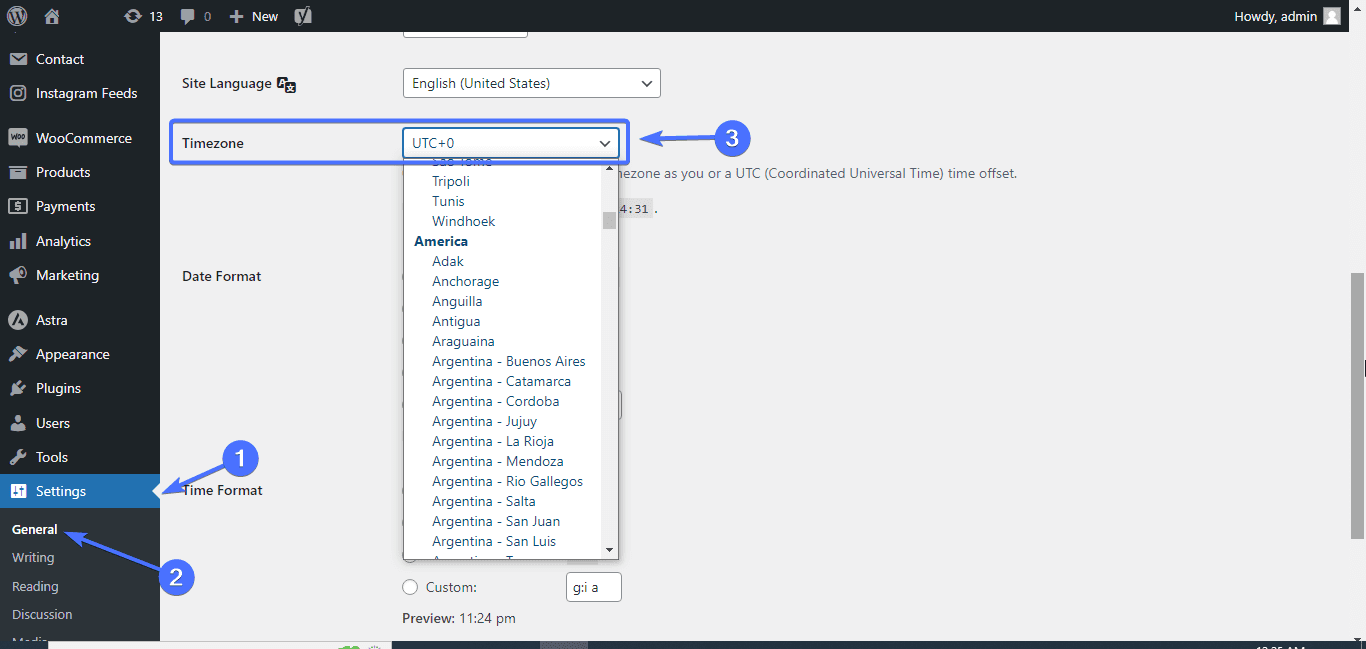 change timezone: wordpress missed schedule error