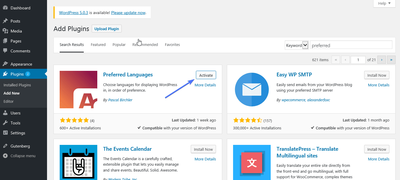 activate plugin