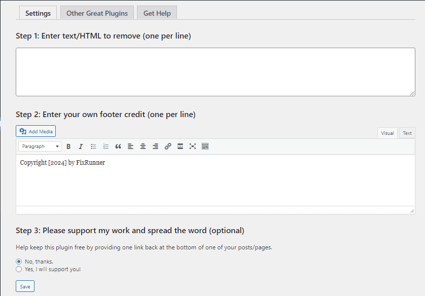 add footer code using plugin