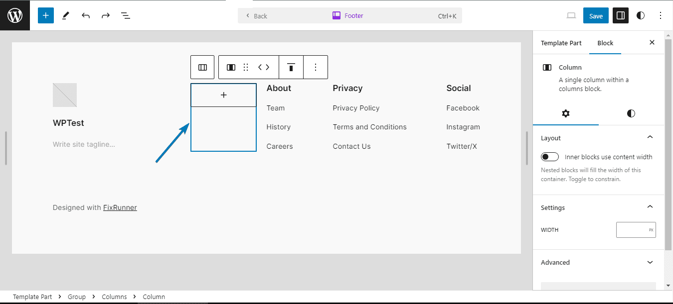 add footer element