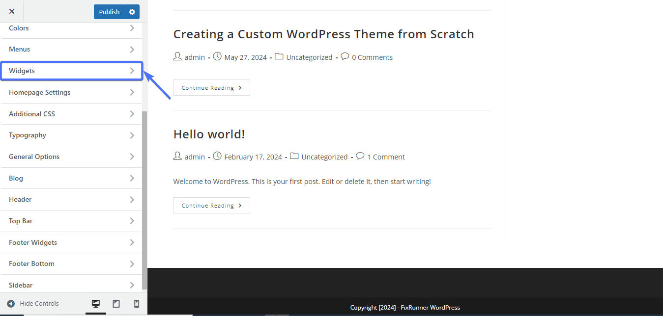 add footer widgets