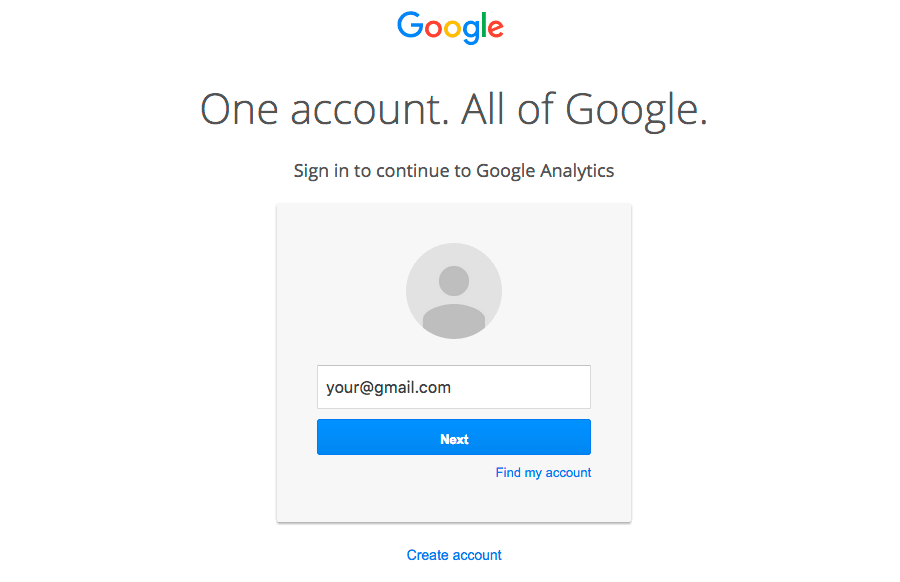 google analytics login