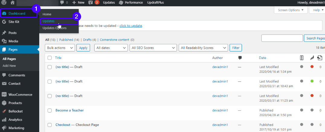 Another method of updating WP theme