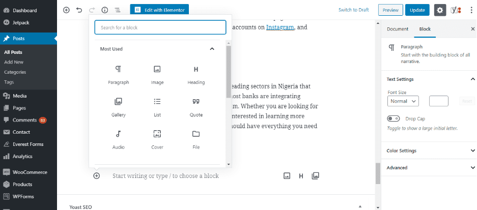 Block Editor using WordPress REST API
