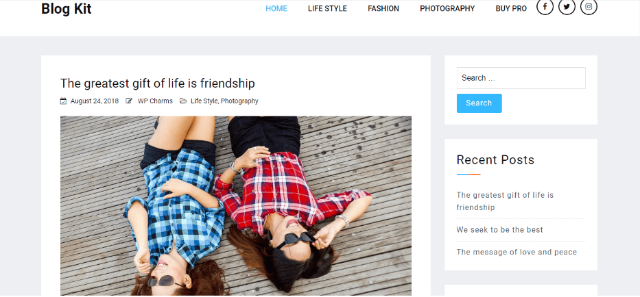 Blog kit WordPress theme