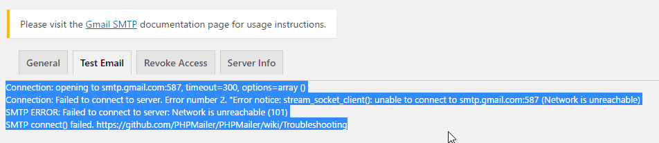 WordPress sending email via SMTP error - How to fix