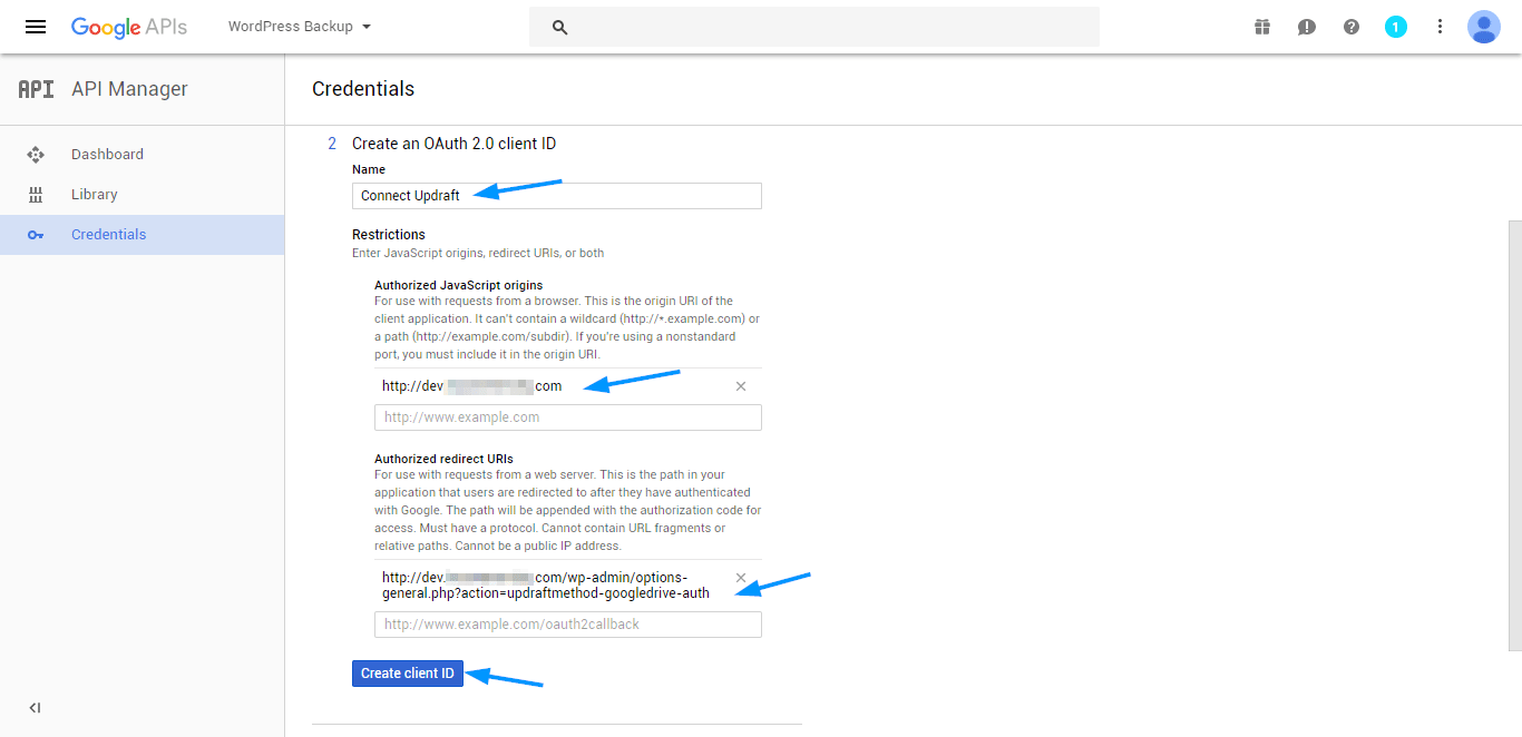 Create Client ID 