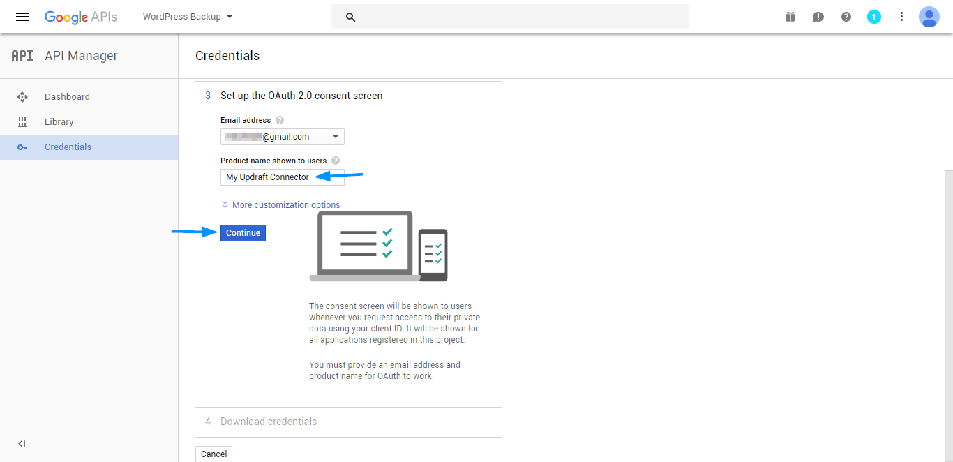 Create credentials 