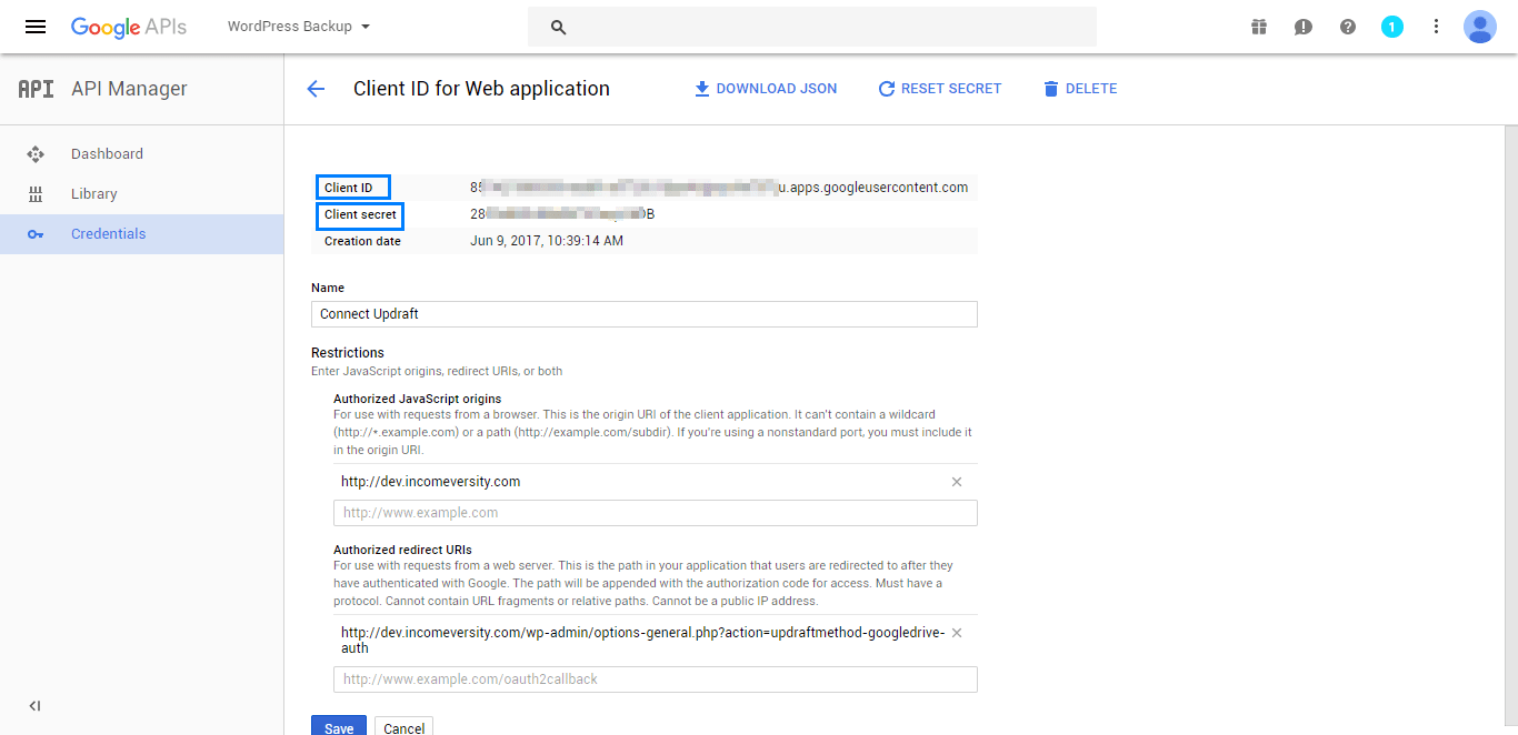 Copy credentials