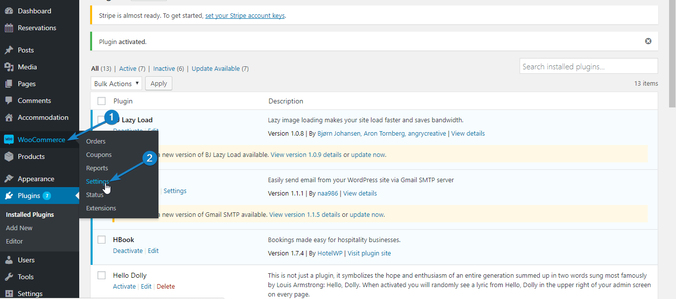Go to Settings - WooCommerce Stripe Payment Integration