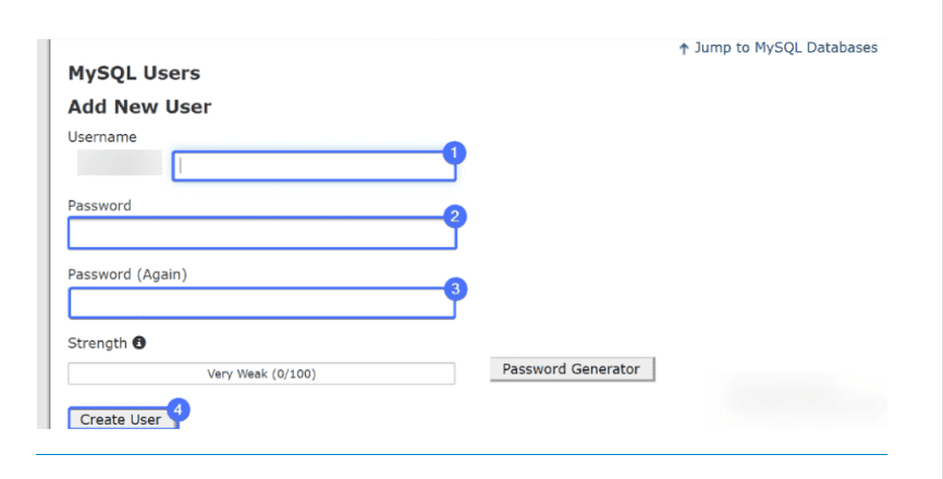 add new database user: how to start a blog