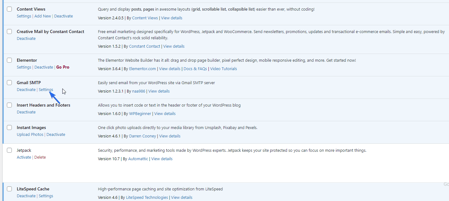 Gmail SMTP Settings
